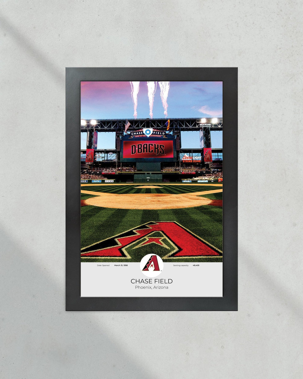 Arizona Diamondbacks Chase Field Framed Stadium Print – TitleGameFrames.com