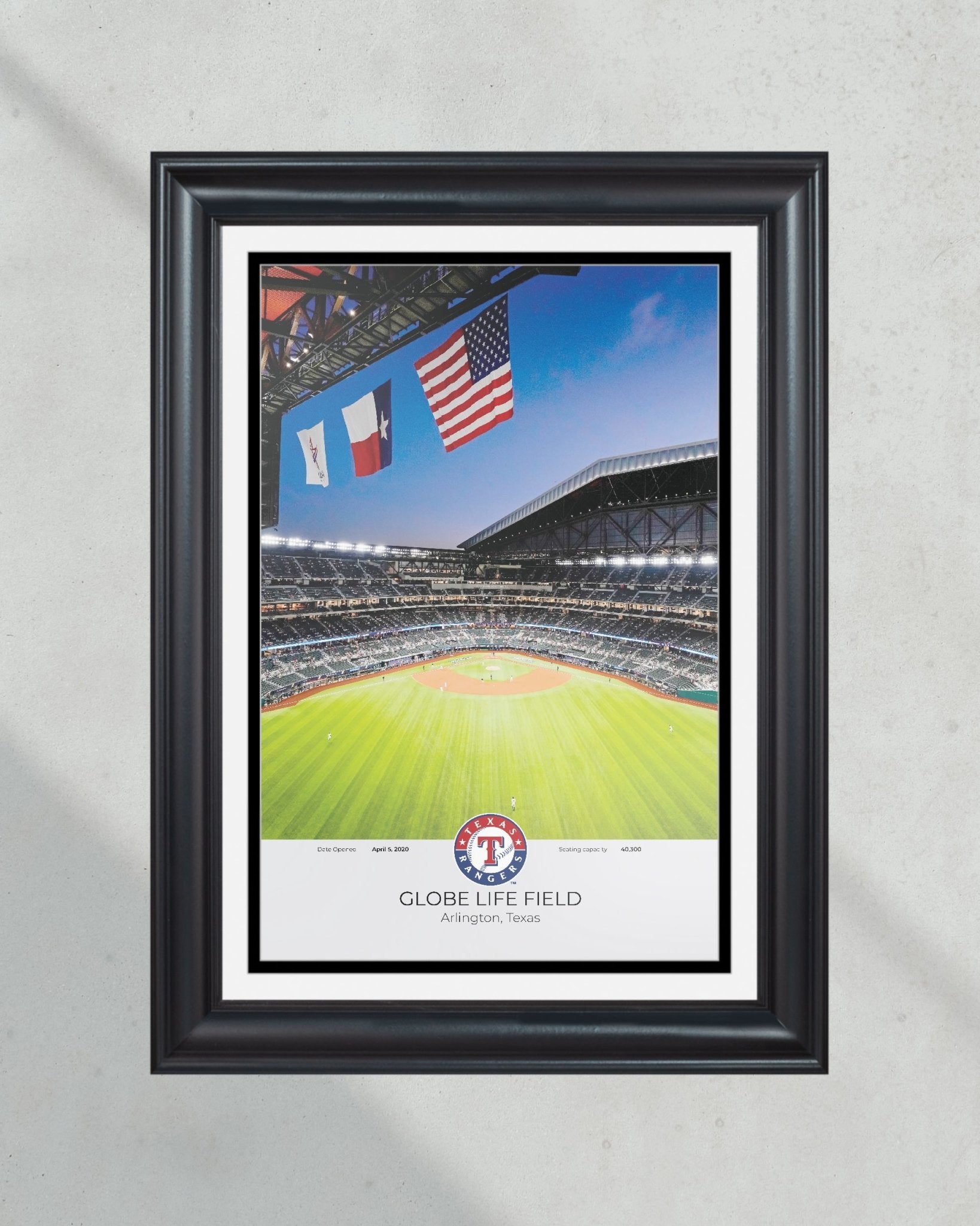 Texas Rangers Frame Texas Rangers Globe Life Field Framed Print β TitleGameFrames.com