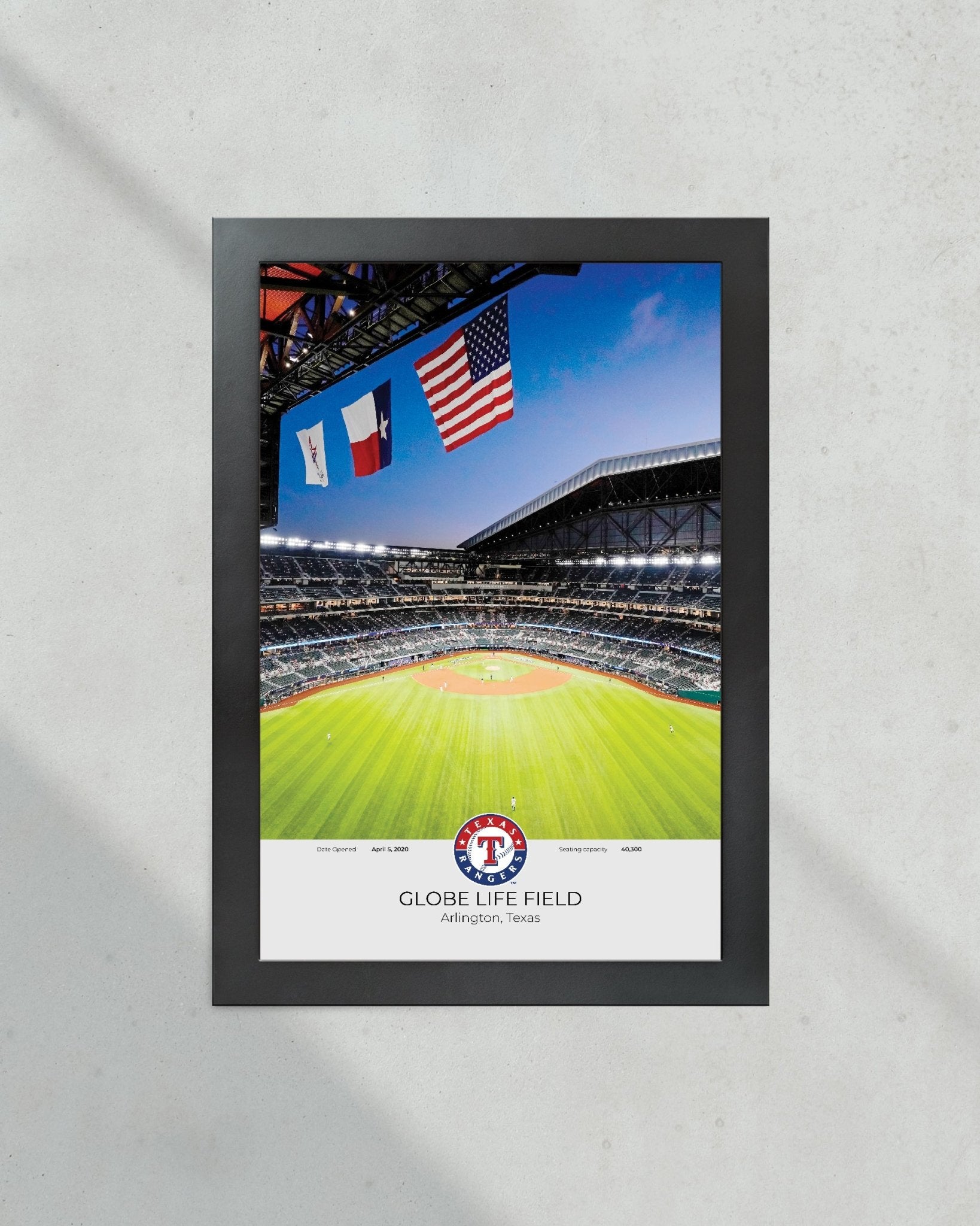 Texas Rangers Globe Life Field Framed Print – TitleGameFrames.com